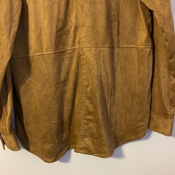 Max Studio Vicuna Brown Faux Suede Shacket Button Front size XS - Picture 11 of 14